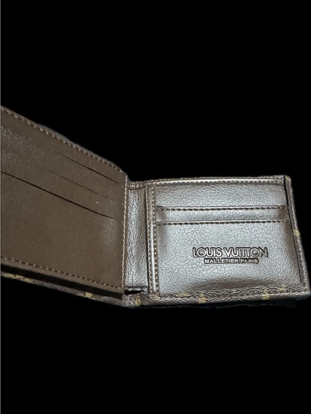 Louis Vuitton Monogram Canvas Bi-Fold Wallet w/ Flap in Brown and Tan